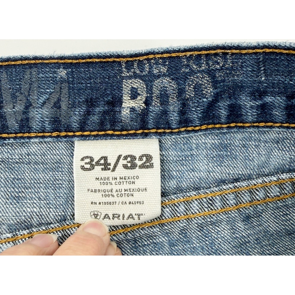 Ariat Mens Jeans Size 34x32 Blue Denim Straight Leg Casual Work Outdoor Chore - Picture 8 of 14